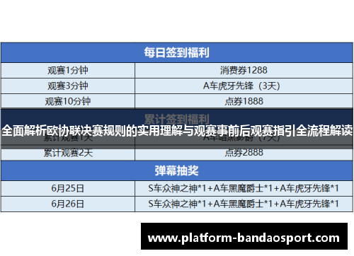 全面解析欧协联决赛规则的实用理解与观赛事前后观赛指引全流程解读